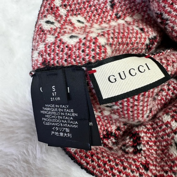 Gucci Red and Black Knit Hat with GG logo-brand new - Picture 2 of 2